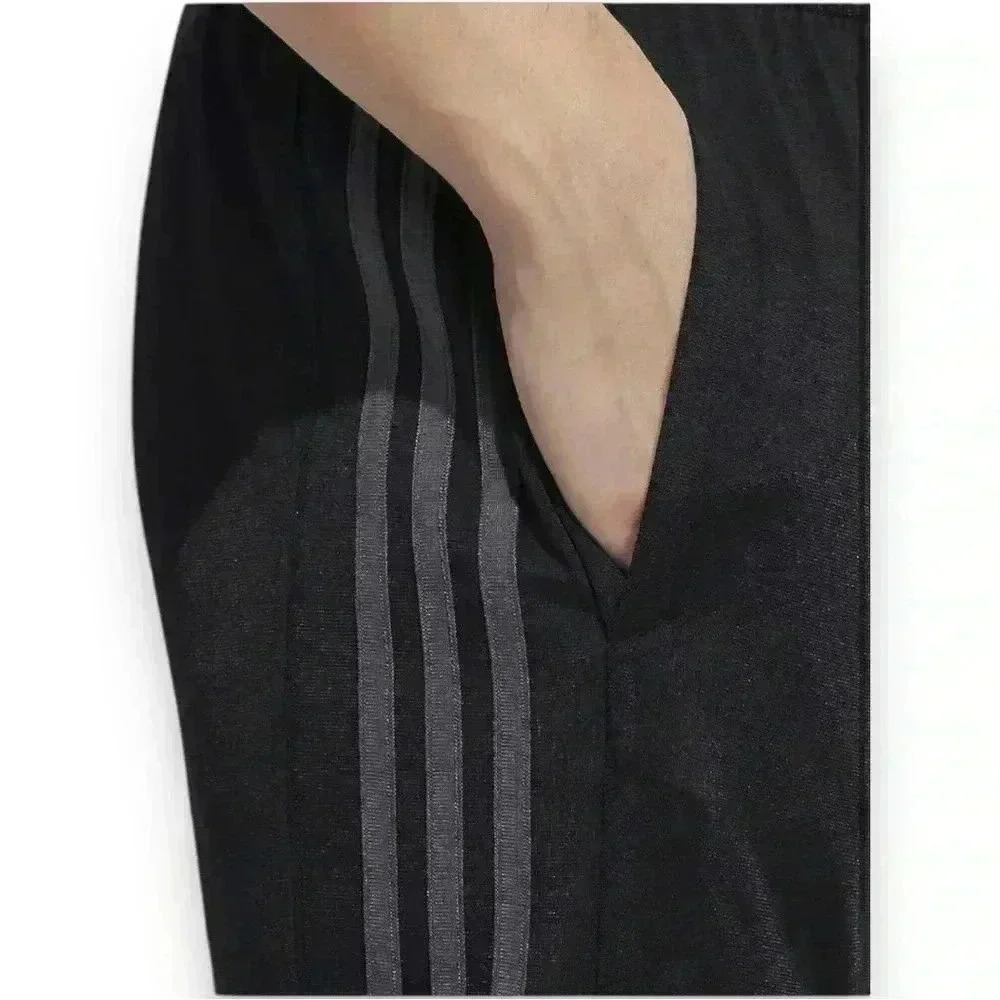 Adidas Mens Midweight Essential Tricot Zip Track Pants in Carbon/black 3 Stripe - Picture 4 of 16